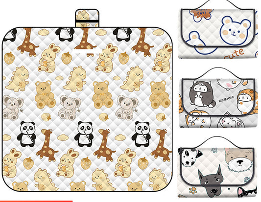 59 x78.7" Ultrasonic Waterproof Beach Mat Full Pattern Sublimation Printing Camping Ground Sheet