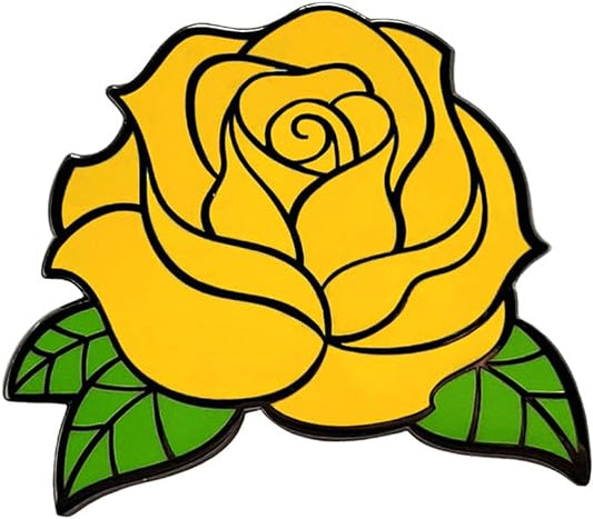 Custom Yellow Rose Shaped Cute Enamel Lapel Pins Brooch Pin Badge W/Butterfly Clutch Tie Tack