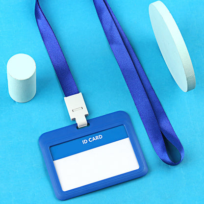Plastic Horizontal Badge Holder ID Card Holder With Lanyard