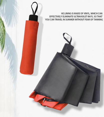 Portable Travel Triple Folding Umbrella Manual Open Umbrella