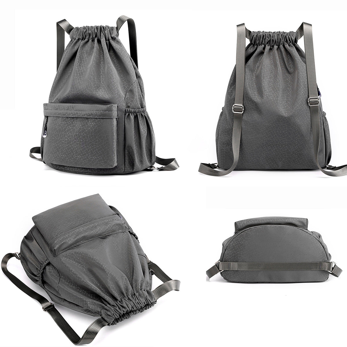 Waterproof Oxford Drawstring Backpack Sports Gym Bag-Size L