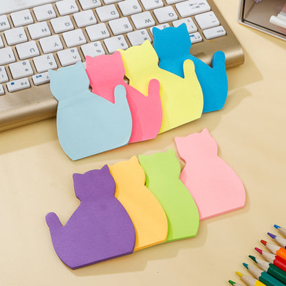 50 Sheets 2.16 x 2.75" Adhesive Cat Shape Sticky Notes Memo Pad
