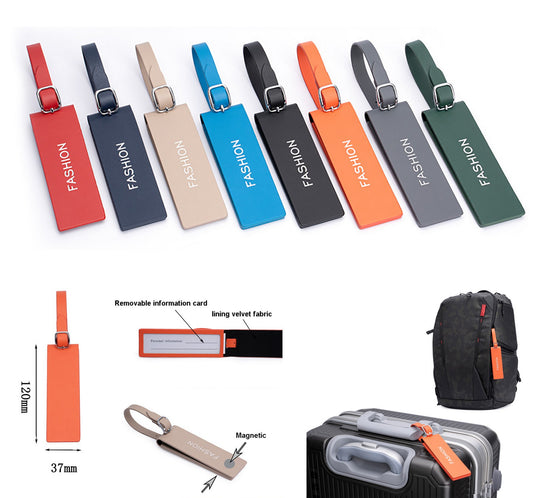Magnetic Microfiber Luggage Tag Personalizable Travel ID Tag