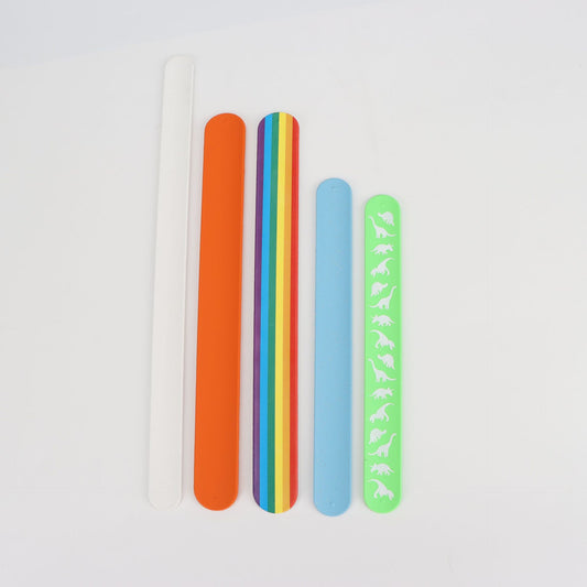 Rainbow Silicone Slap Bracelet Wristband 9 x 1"