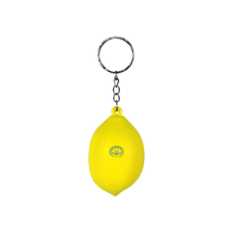 Simulated Lemon Stress Reliever Ball Keychain