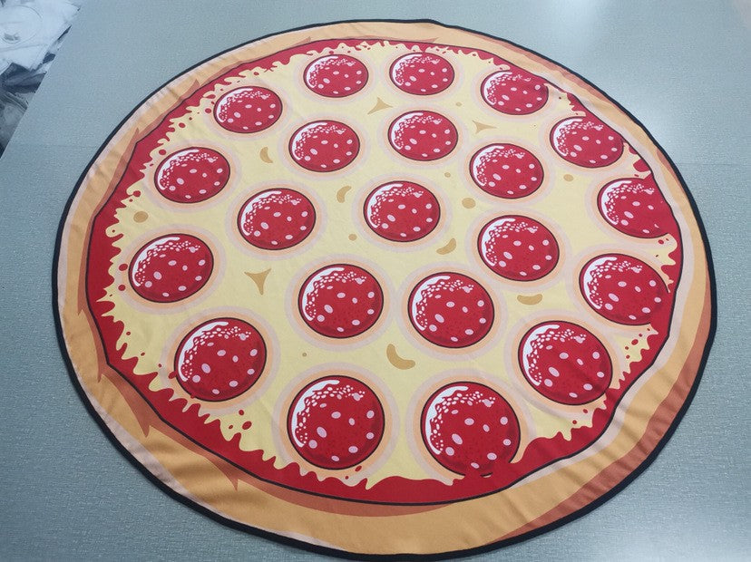 63 x 63" Pizza Shape Custom Shape Towel Soft Microfiber Beach Towels - One Side Printing