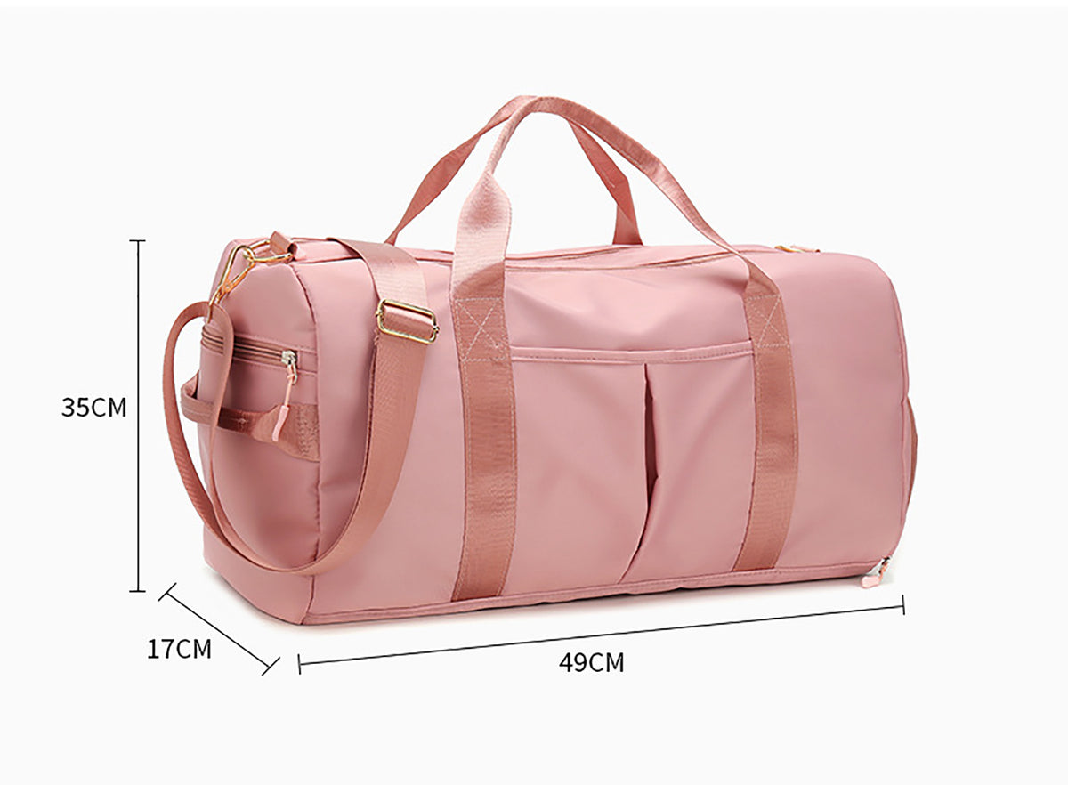 Travel Duffel Bag Sport Gym Bag Nylon Tote Bag Swimming Bag with Shoe Pouch&Wet Pocket