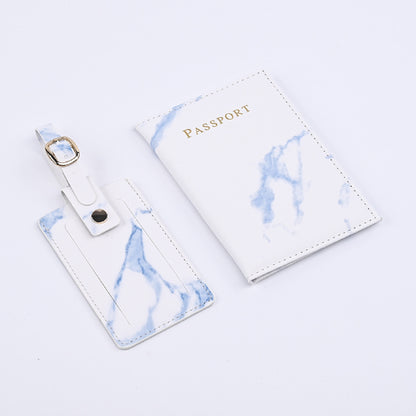 Marble Texture Passport Cover Luggage Tag Package Set Travel Suits Faux Passport Holder