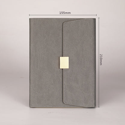 A5 PU Leather Notebook With Flap Cover Notepad Business Notebook Magnetic Closure