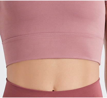Women's Yoga Sports Bra Strappy Bralette Bra Short Sleeve Yoga Athletic Shirt(Model B)