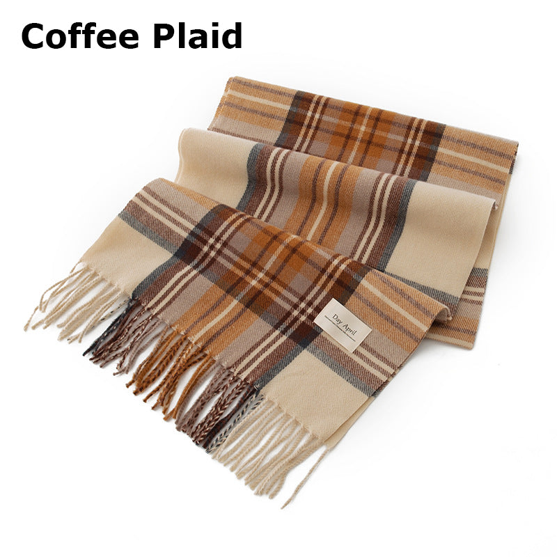 79'' Polyester Tartan Scarf Warm Autumn Winter Scarf Fringed Scarf - Embroidery