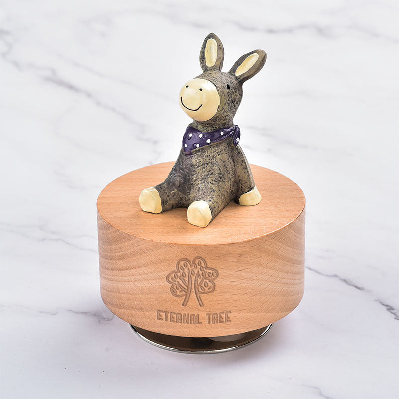 Donkey Music Box W/ Rotating Metal Base