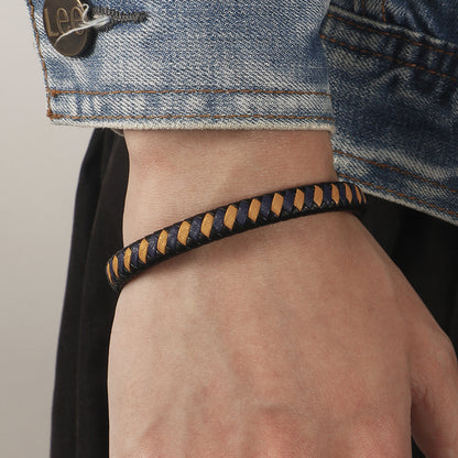 Woven PU Bracelet with Matel Closure