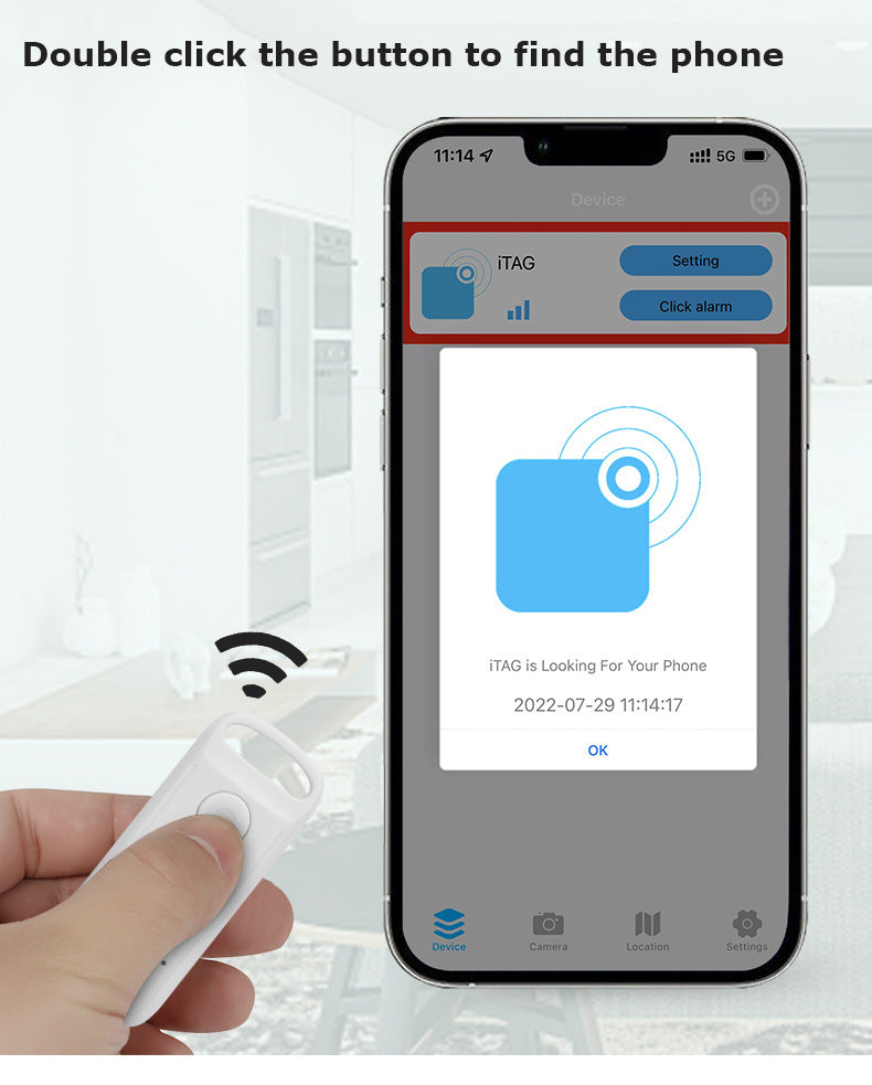 Rectangle Shaped Wireless Smart Tracker Anti-Lost Device Keychain Key Finder W/ Rechargeable Battery