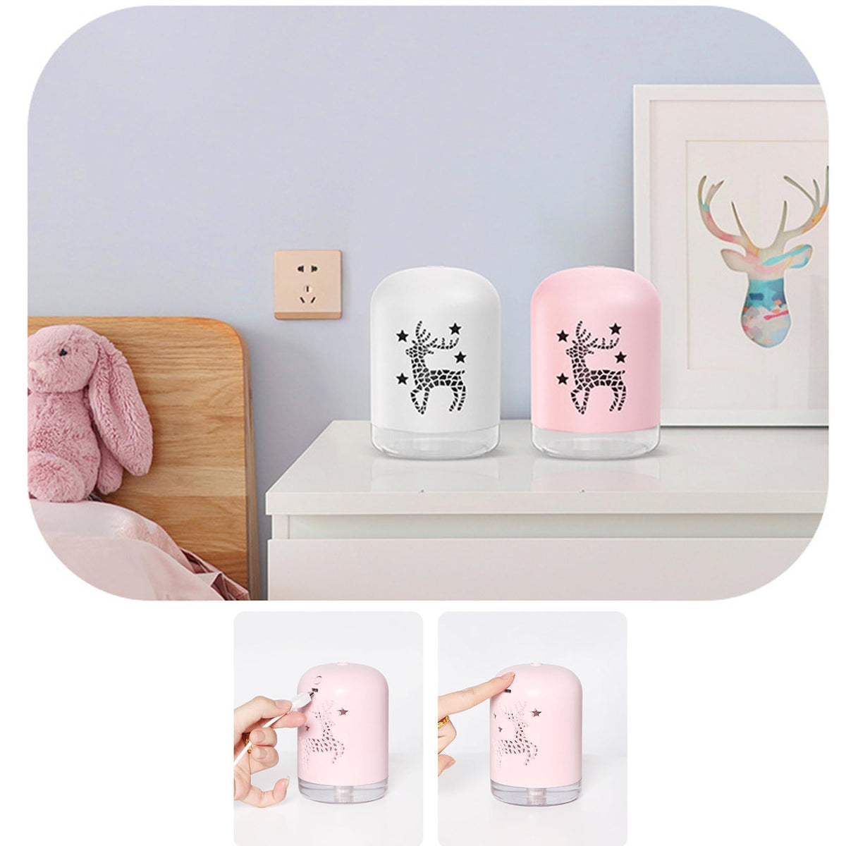 340ml Cute Beer Humidifier w/Night Light