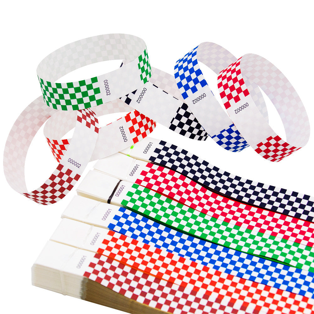 Consecutive Order Number Mosaic Grid Wristband Running Event People Counting Paper Band