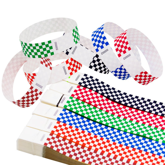 Consecutive Order Number Mosaic Grid Wristband Running Event People Counting Paper Band