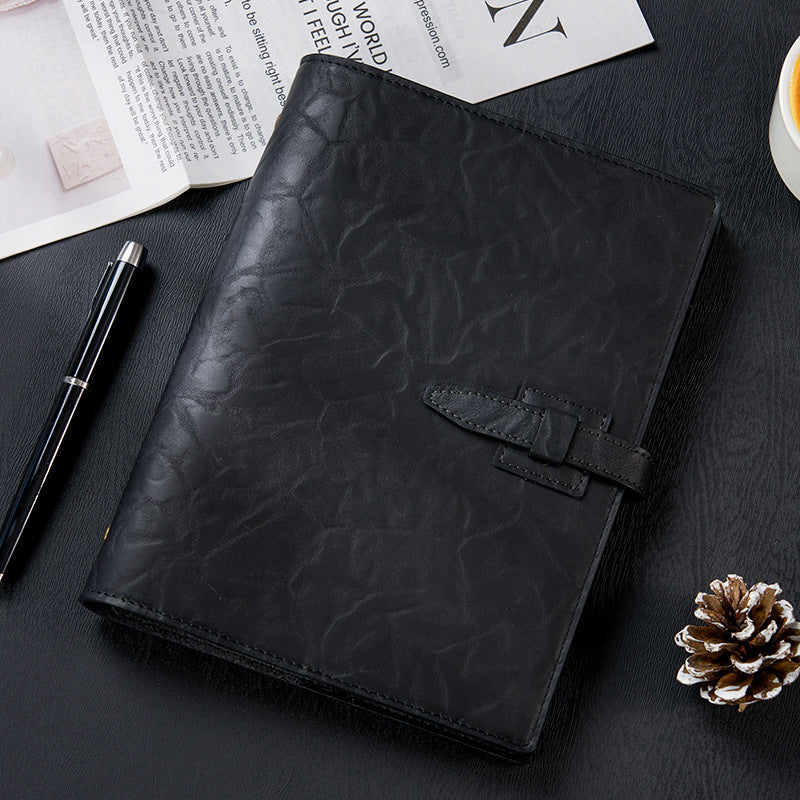 A5 Soft Leather Binder Notebook W/ Pen Holder