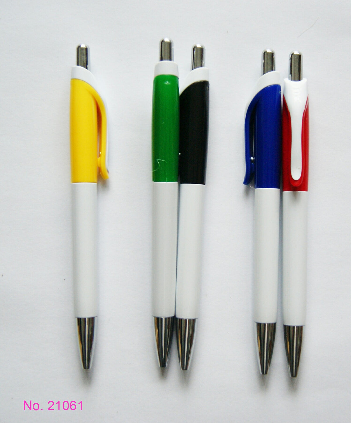 Retractable Ballpoint Pen w/Streamline Shaped Plastic Clip