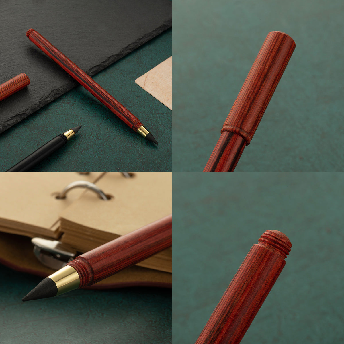 Magical Wooden Eternal Pencil Reusable Everlasting Pencil with Cap