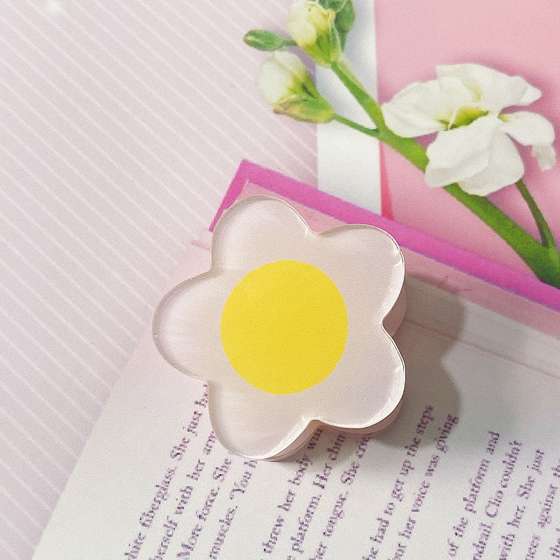 Flower Shaped Acrylic Paper Album Memo Clip Bag Binder Sealing Clip Food Bag Clamp-Two Sides Imprint