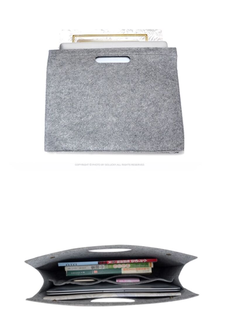 11" Felt Folder Sleeve Tote Bag w/Handler