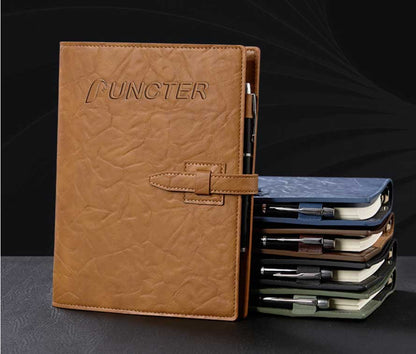 A5 Soft Leather Binder Notebook W/ Pen Holder