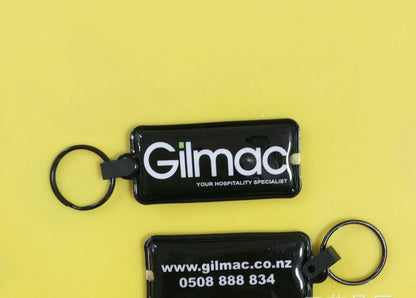 Rectangle Shaped PVC Flashlight Keychain
