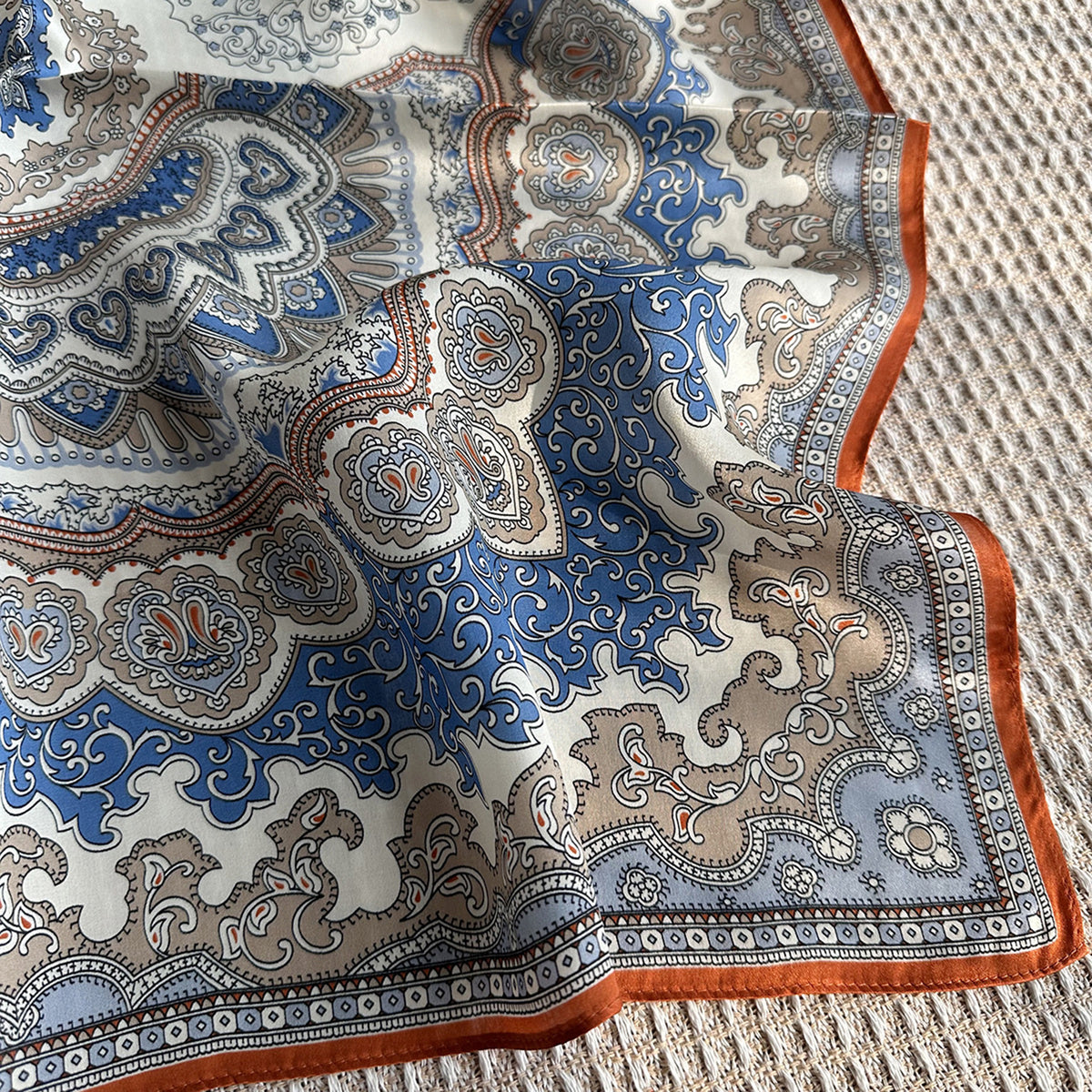 Custom 26" x 26" 100% Mulberry Silk Neck Scarf Silk Satin Handbag Wrap