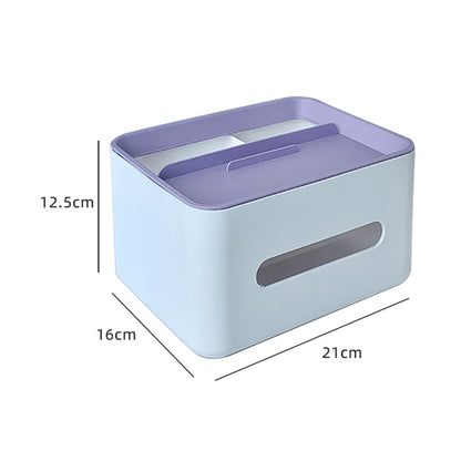 Tissue Box Organizer Cover Holder with Storage Napkin Tissue Box Holder with Remote Control