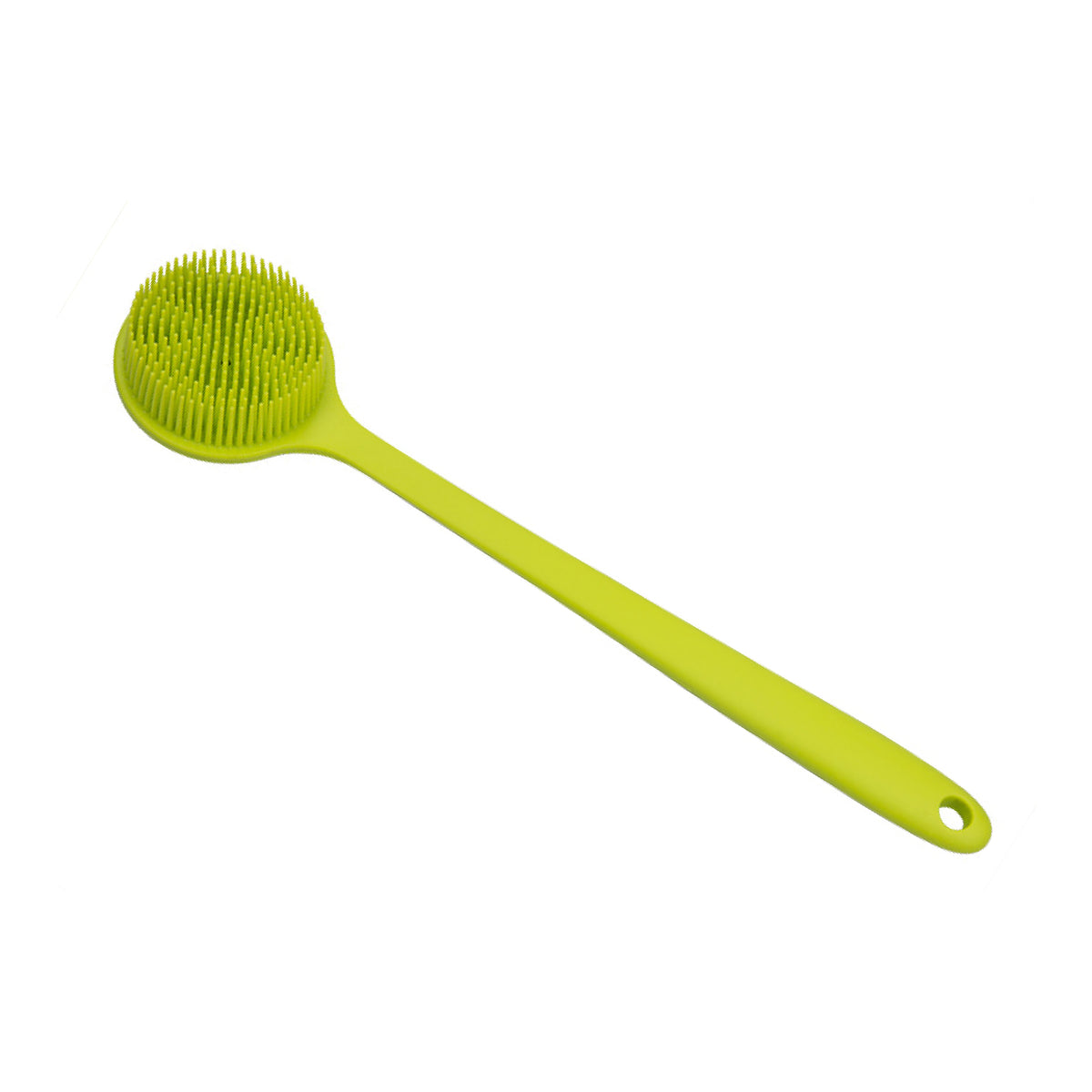 Long Handle Silicone Circular Back Scrubber for Shower Dual Sides Body Scrubber Exfoliator