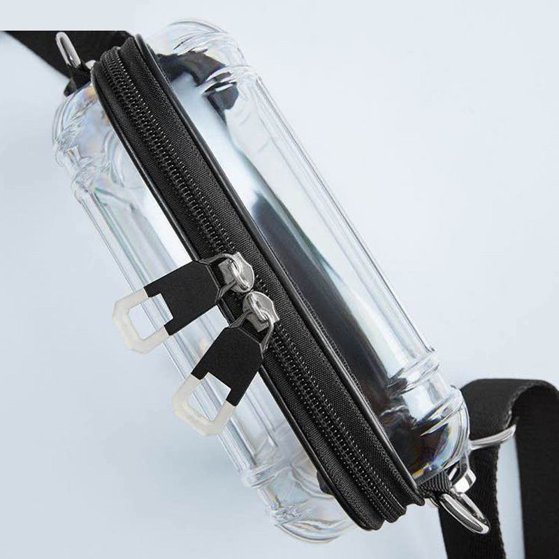 Transparent PC Hard Body Shoulder Bag Zipper Crossbody Bag