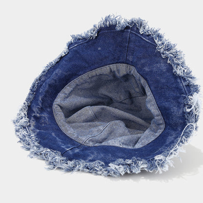 Summer Fringe Wide Brim Vacation Hat Distressed Beach Hat