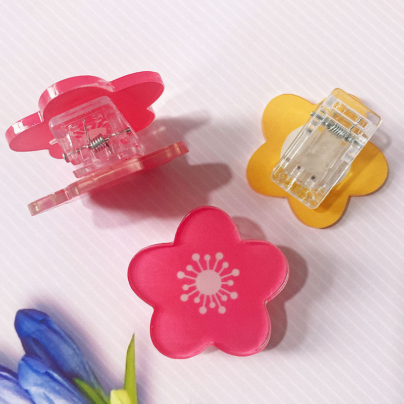 Flower Shaped Acrylic Paper Album Memo Clip Bag Binder Sealing Clip Food Bag Clamp-Two Sides Imprint
