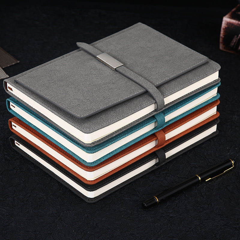 Business Notebook A5 PU Leather Notepad With Pen Loop With Magnetic Closure