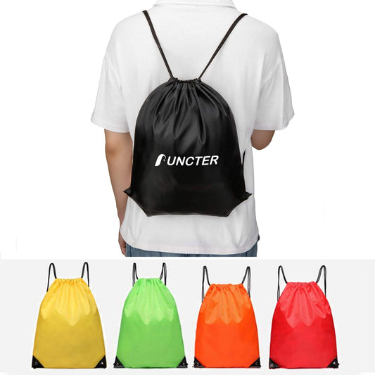 9.8 x 16" 210D Polyester Drawstring Backpack for Party Gym Sport Trip