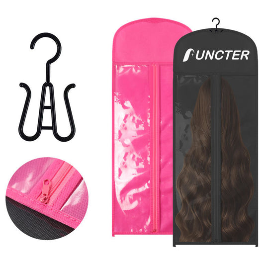 11.4" x 23.6" Foldable Dust-proof Wig Bags w/ Plastic Hanger