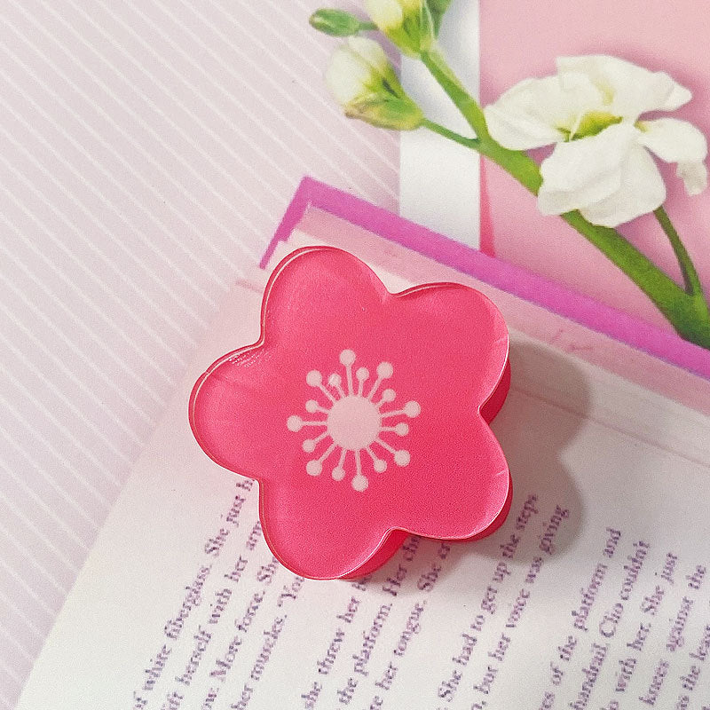 Flower Shaped Acrylic Paper Album Memo Clip Bag Binder Sealing Clip Food Bag Clamp-Two Sides Imprint