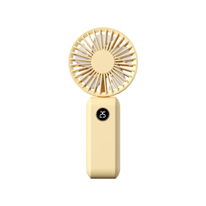 Foldable Mini Handheld Fan With Battery Display Rechargeable Portable Fan Adjustable Wind Speed