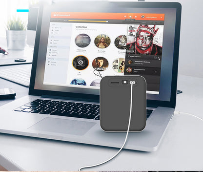 400 mAh Wood Grain Square Portable Mini Speaker