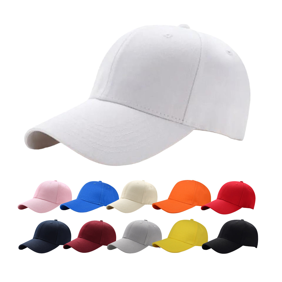 6 Panel Cotton Baseball Cap Large