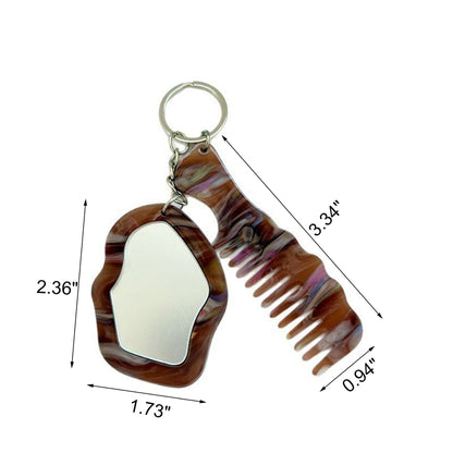 Cloud Mirror & Comb Keychain Purse Pendant
