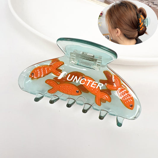 Cute Large Fishbowl Hair Claw Clips