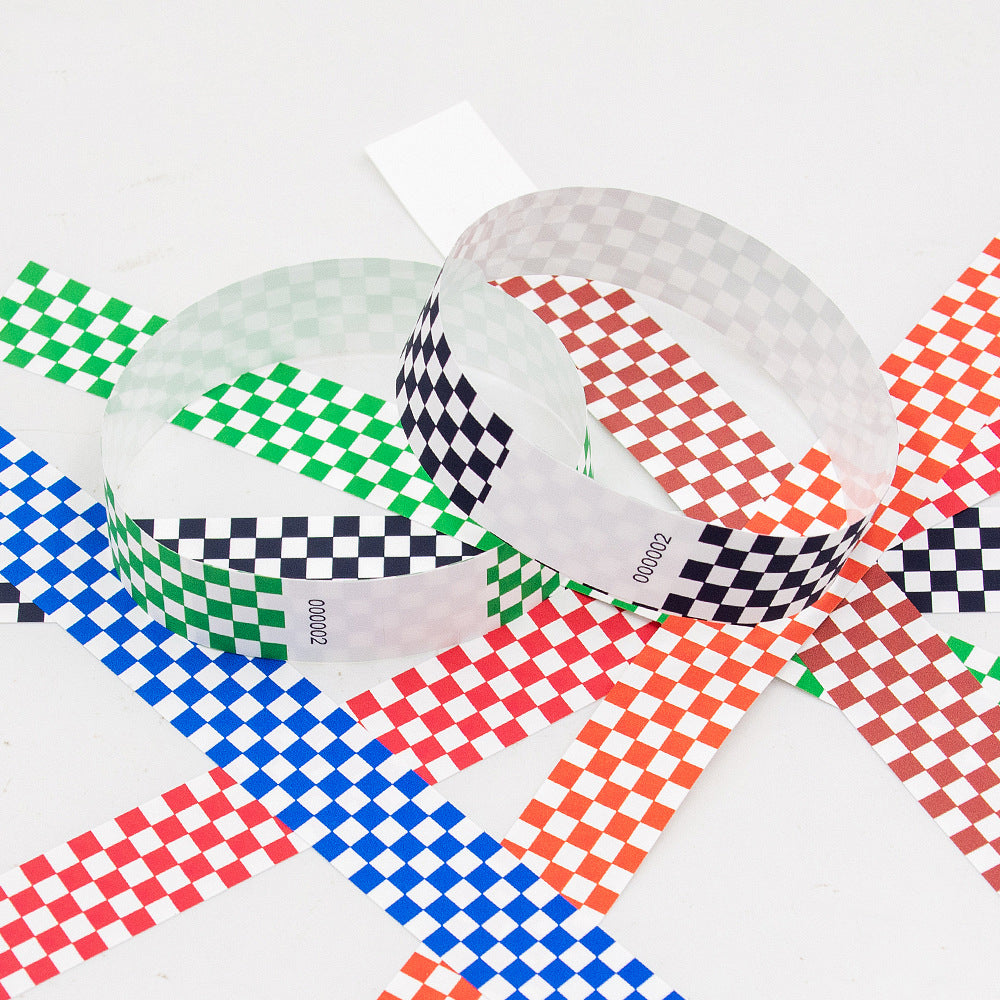 Consecutive Order Number Mosaic Grid Wristband Running Event People Counting Paper Band