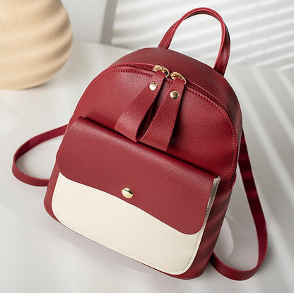 PU Leather Shoulder Backpack For Lady