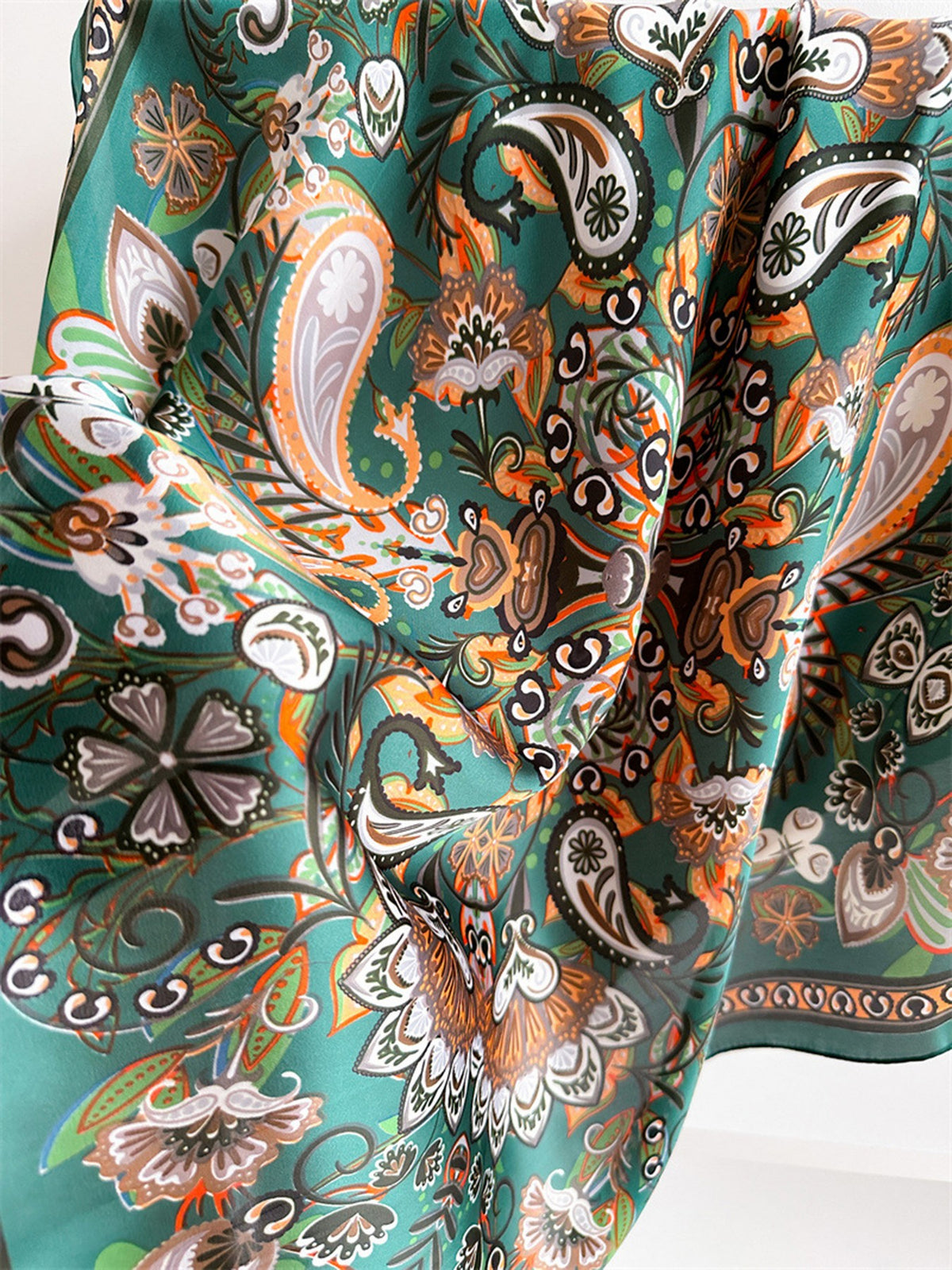Custom 27.5" x 27.5" Silk Feeling Scarf Medium Square Satin Head Scarf for Women