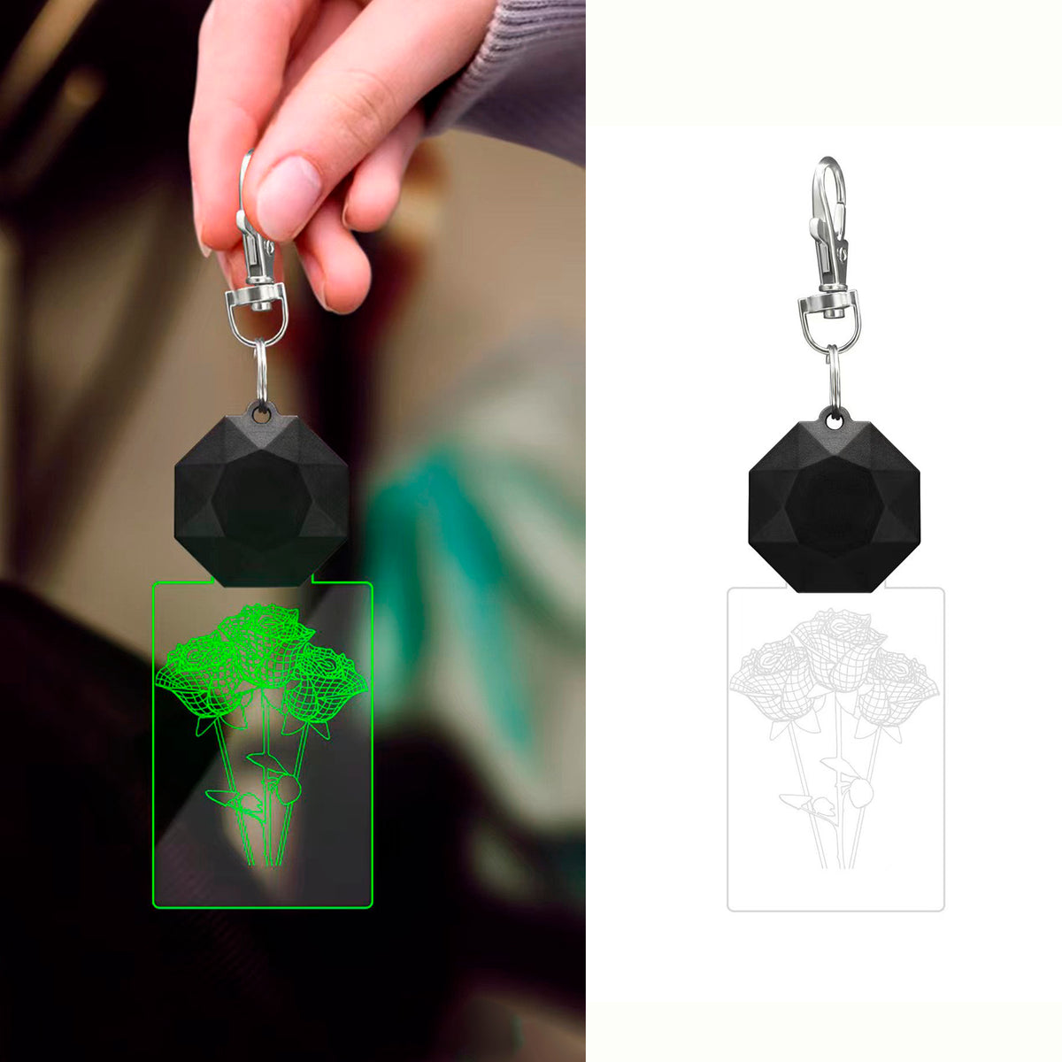 Custom Rectangle Acrylic LED Keychain
