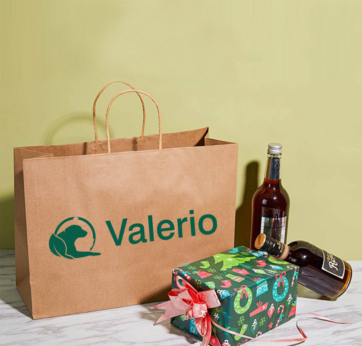 Kraft Paper Gift Bags (10.2L x 4.73D x 12.2H Inches)
