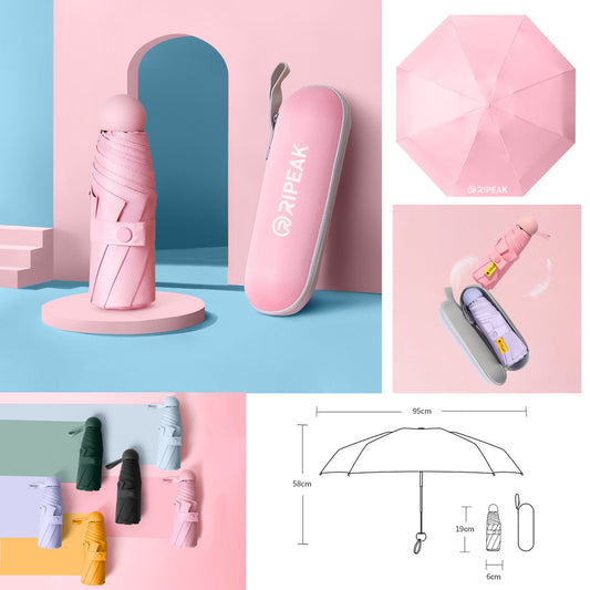 5 Fold Travel Lightweight Protable Pocket Mini Capsule Umbrella Manual Open 8 Panels Umbrella