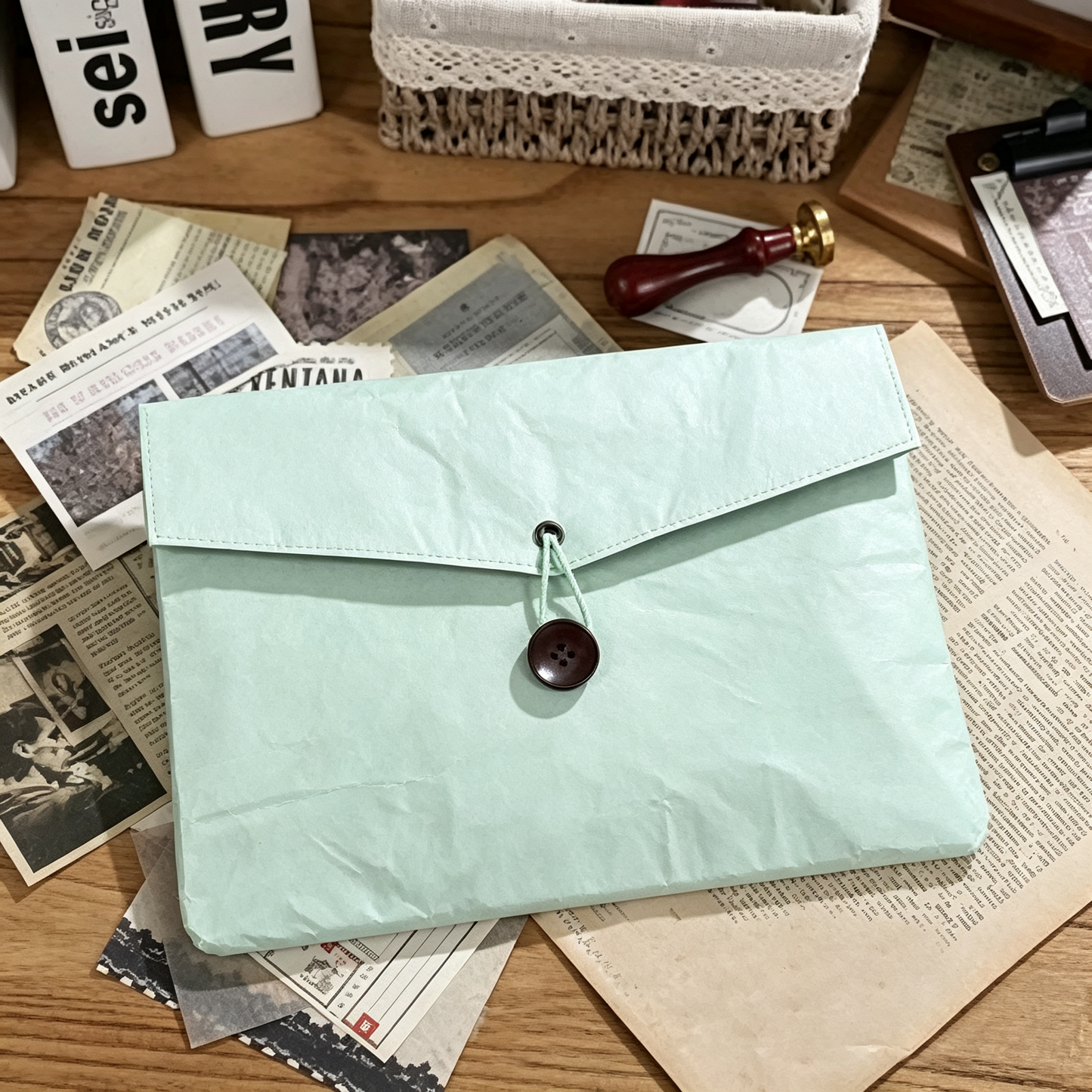 Oxford cloth 14" Envelope File Organiser Document Bags Laptop Bag W/ Rope Closure